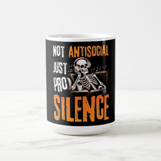 Caneca De Café Não Antissocial Apenas Pró Silêncio 