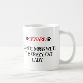 Caneca De Café Não brinque com a Louca Senhora de Gato