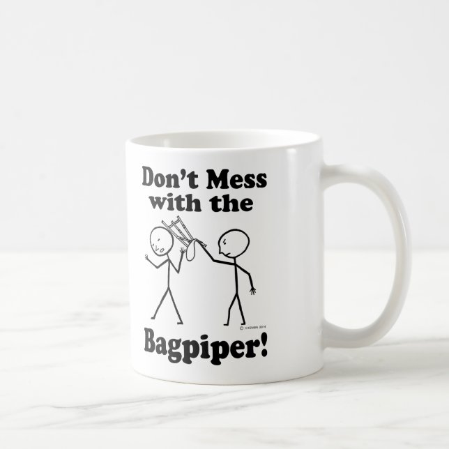 Caneca De Café Não brinque com o Bagpiper (Direita)