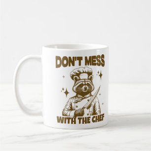 Caneca De Café Não Brinque Com O Chef Mapache Lixo Panda