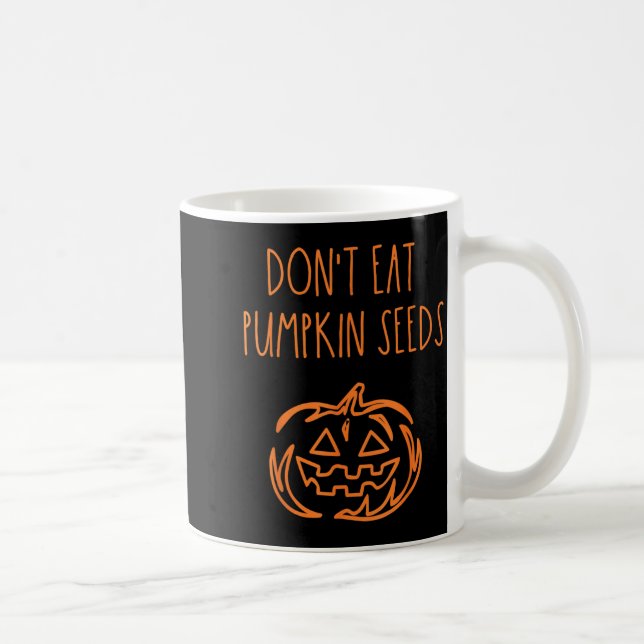 Caneca De Café Não Coma Sementes de Abóbora Divertido Halloween (Direita)