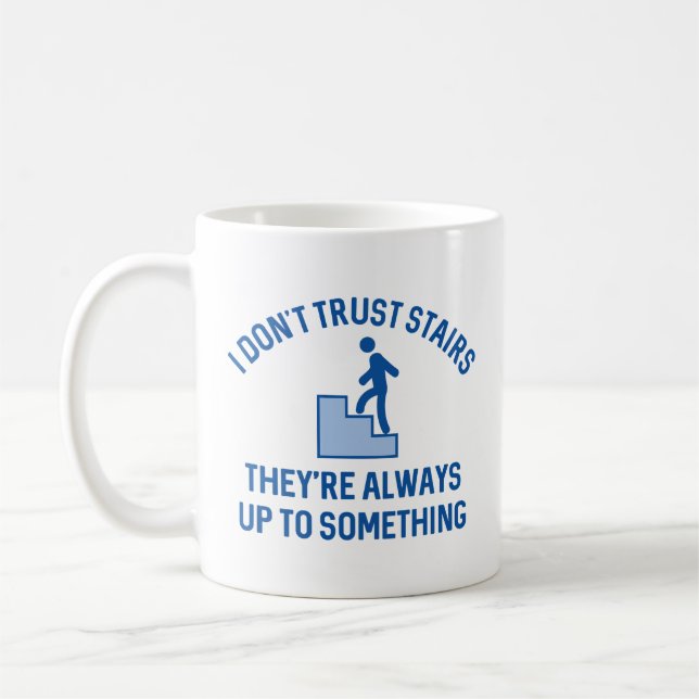 Caneca De Café Não Confio em Escadas (Esquerda)