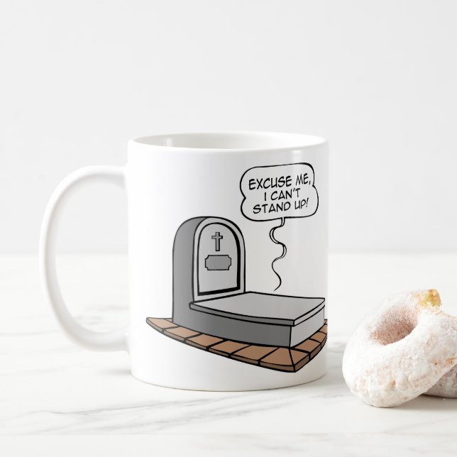 Caneca De Café Não consigo ficar de pé (Com Donut)