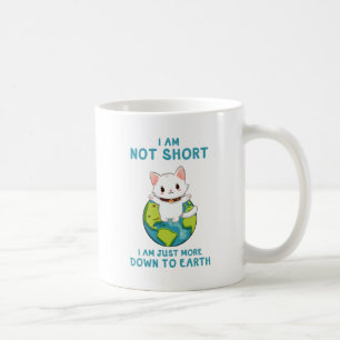 Caneca De Café Não Curto, só para baixo para a Terra - Humor Gato