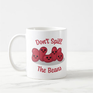 Caneca De Café Não Derramar os feijões! Cartoon de Bean