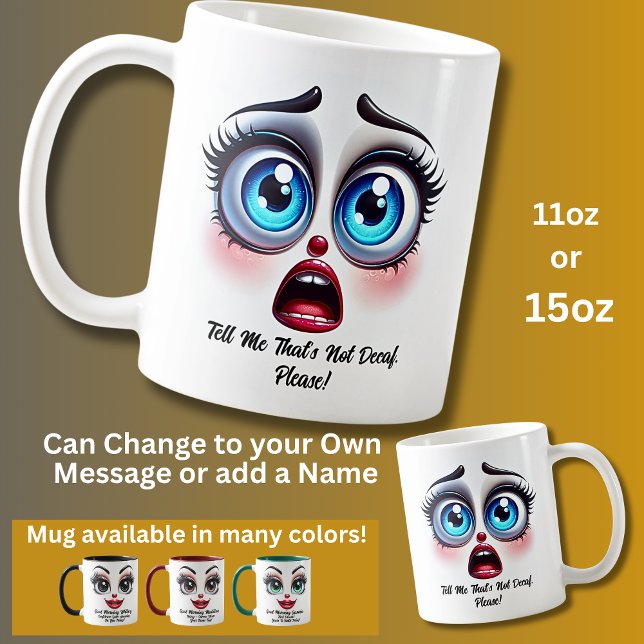 Caneca De Café Não Descafeinado, Por Favor!, Olhos Fabulosos Cara (Criador carregado)