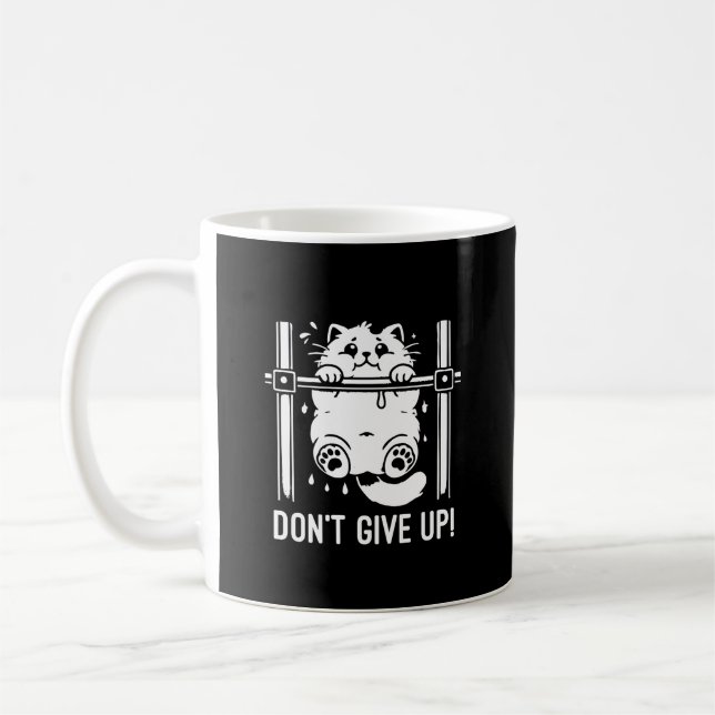 Caneca De Café Não desista - Engraçado Gato Giro Humor Motivacion (Esquerda)