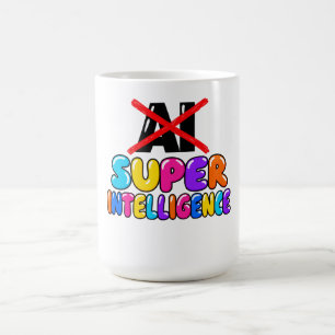 Caneca De Café Não é IA, é design engraçado de Super Inteligência