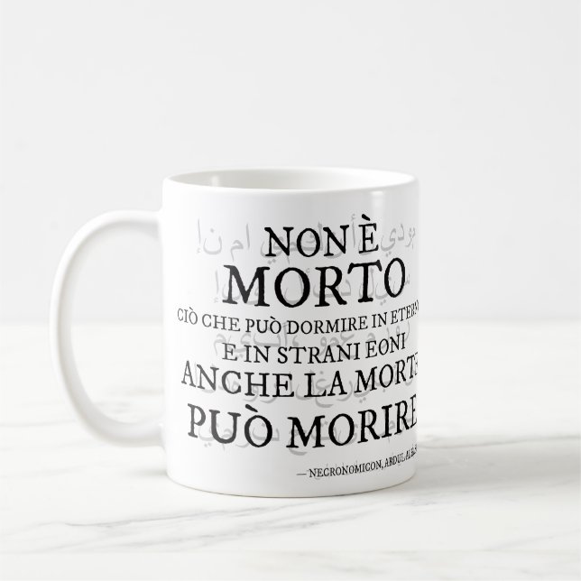Caneca De Café "Não è morto..." - Il verso del Necronomicon (Esquerda)