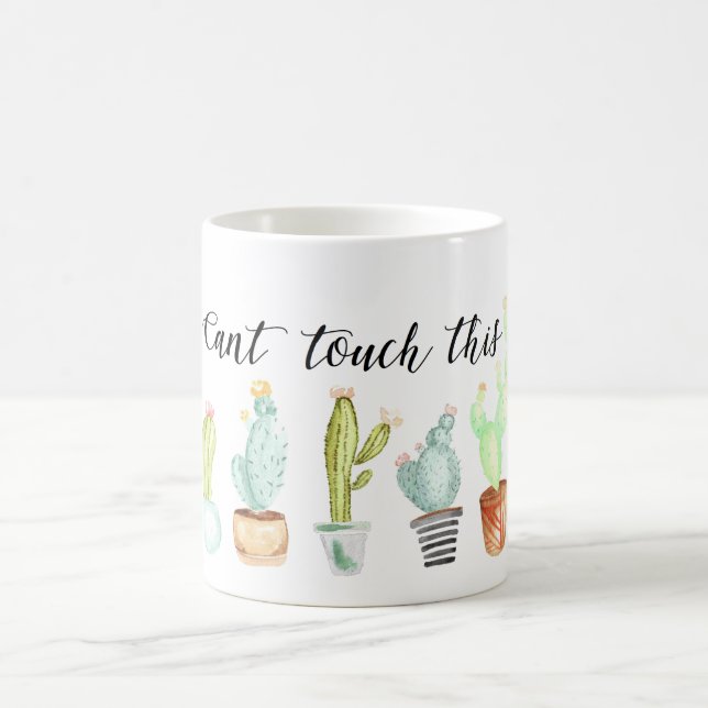 Caneca De Café Não é possível tocar nisso | Cactus Watercolor (Centro)