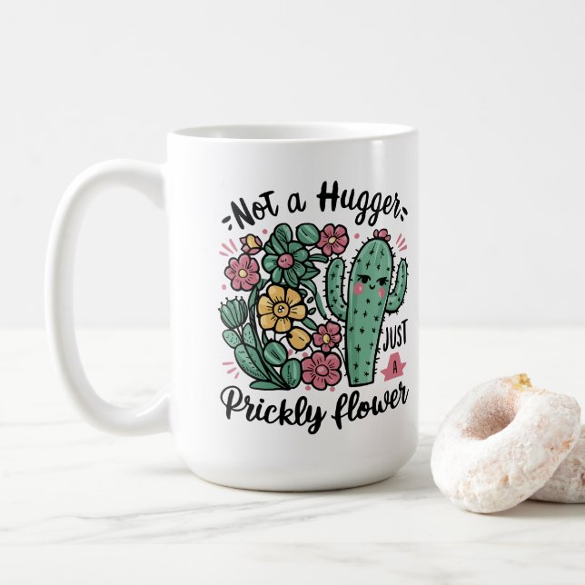 Caneca De Café Não é um Hugger, é só um doce prazer em Cactus (Com Donut)