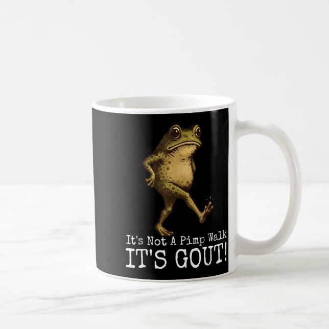 Caneca De Café Não É Uma Caminhada É Gota Meme Engraçado De Sapo (Direita)