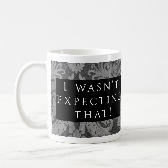 Caneca De Café Não esperava isso! Preto do teste padrão (Esquerda)