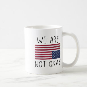 Caneca De Café Não Estamos Bem Bandeira Dos EUA De Cabeça Para Ba