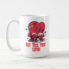 Caneca De Café "Não Este Ano, Cupido!" Estilo 3 - Machucando o co