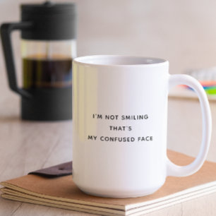 Caneca De Café Não Estou Sorriso Essa É Minha Cara de Confuso Eng