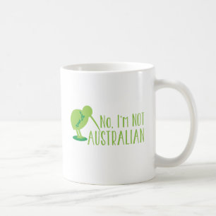 Caneca De Café Não, eu não sou AUSTRALIANO (com pássaro e mapa
