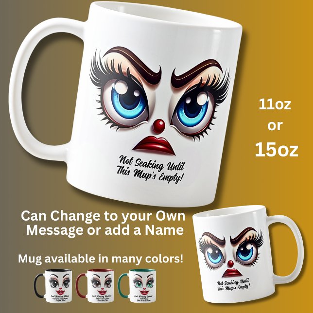 Caneca De Café Não Falando, Olhos Fabulosos Rosto Engraçado (Criador carregado)