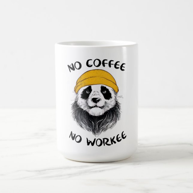 Caneca De Café Não há café sem trabalho. Panda-pirata (Centro)