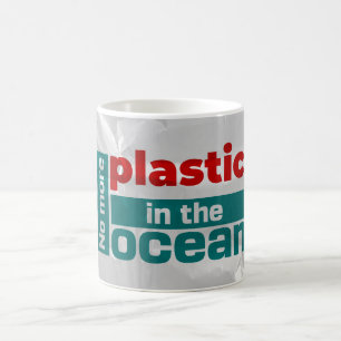Caneca De Café Não há mais plástico no oceano Poluição do ocean