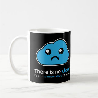 Caneca De Café Não Há Nuvem! Cor branca e azul