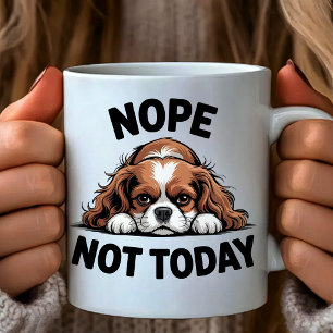 Caneca De Café Não Hoje Cachorro Pug Meme Engraçado