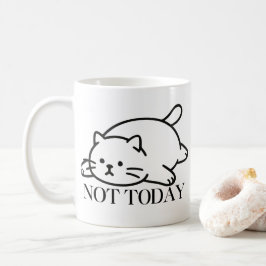 Caneca De Café Não Hoje, Gatinho Preguiçoso e Fofo: Humor