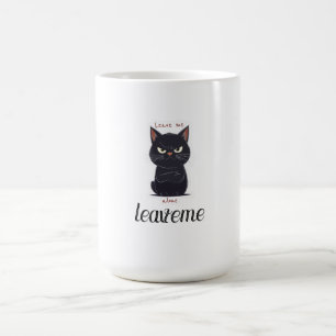 Caneca De Café Não Hoje Humor Engraçado Gato Preto Mal-Humorado C