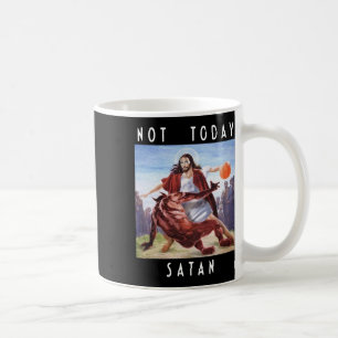 Caneca De Café Não Hoje Satã Jesus Vs Satã Em Bysketbyll