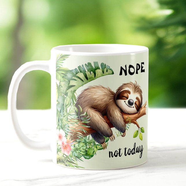 Caneca De Café Não Hoje Um Lpreguiçoso Animal Selvagem Safari (Not Today Lazy Sloth Safari Jungle Cute Animal Coffee Mug)