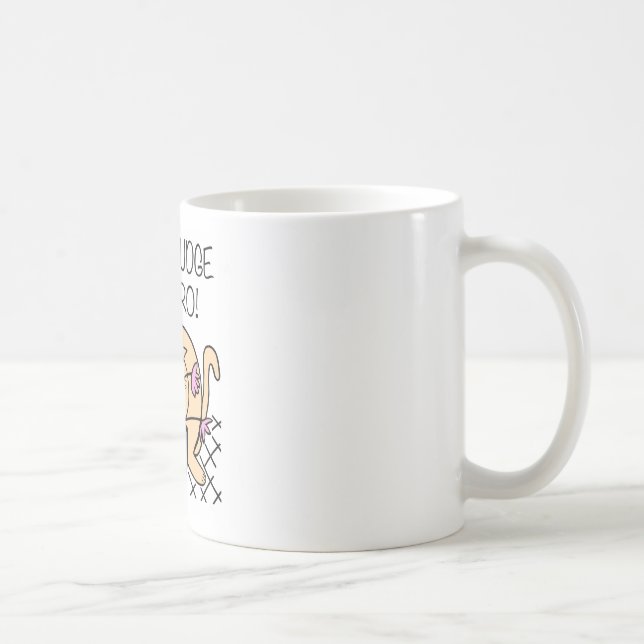 Caneca De Café Não julgue-me Bro Cat Cartoon (Direita)