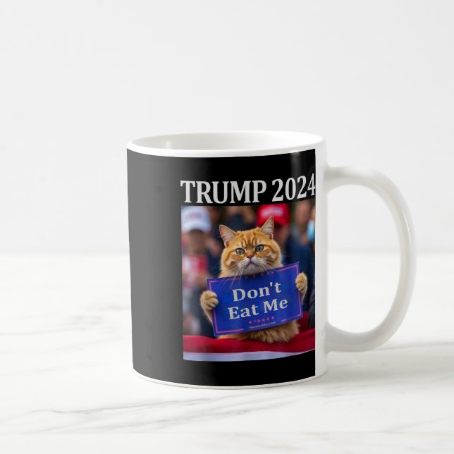 Caneca De Café Não me coma gatos para Trump 2024 (Direita)