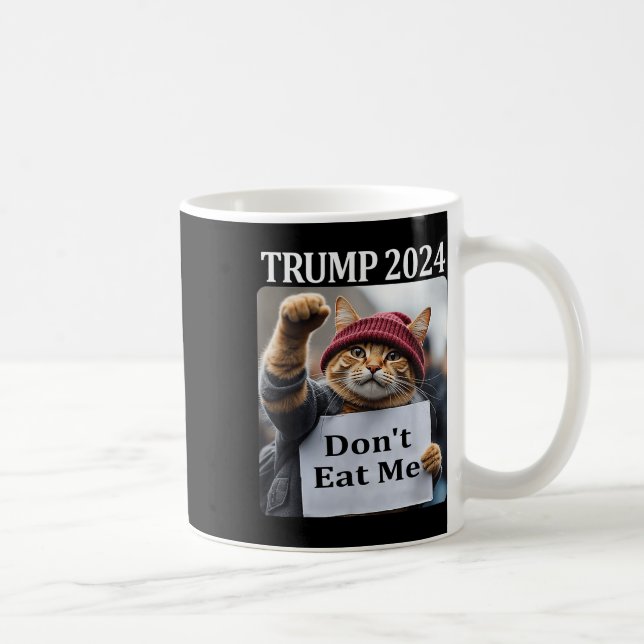 Caneca De Café Não me coma gatos para Trump 2024 (Direita)