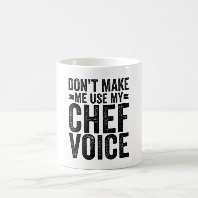 Caneca De Café Não me faça usar minha voz chef (Centro)