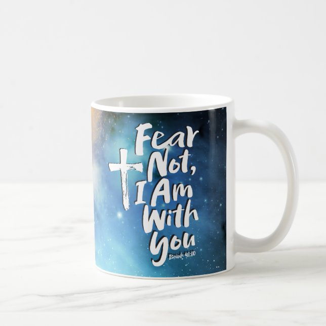 Caneca De Café NÃO MEDO, estou com você religioso - Isaiah 41:10 (Direita)
