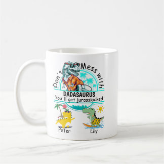 Caneca De Café Não mexa com dadasaurus no verão 2 crianças