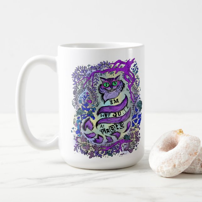 Caneca De Café Não Muito Lá, Gato Louco (Com Donut)