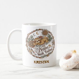 Caneca De Café Não. Não Hoje. Preguiça Fofa