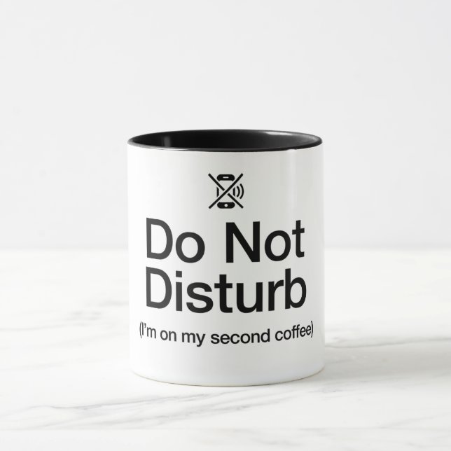 Caneca de Café 'Não Perturbe' Divertida - Caneca S (Centro)