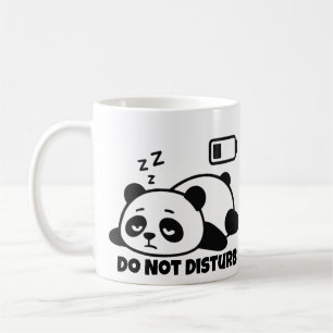 Caneca De Café Não Perturbe Panda Adormecido Fofo Preguiçoso Dive