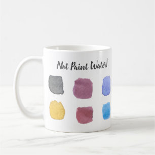 Caneca De Café Não Pintar Água Aquarela Artista Nome Monograma
