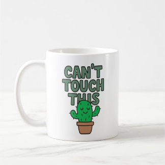 Caneca De Café Não Pode Tocar Nisto Mascote de Cacto Engraçado e