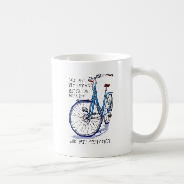 Caneca De Café Não posso comprar felicidade, bicicleta azul (Direita)