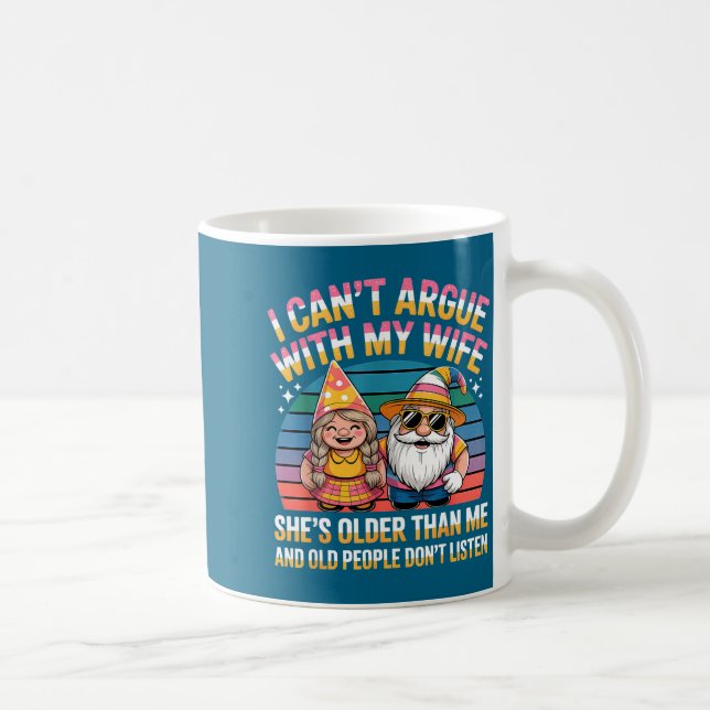 Caneca De Café Não posso discutir com minha esposa, ela é mais ve (Direita)
