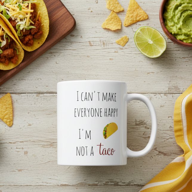 Caneca De Café Não Posso Fazer Todos Felizes Não Sou um Café Taco (Criador carregado)