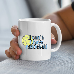 Caneca De Café Não posso, tenho picleball Azul e amarelo