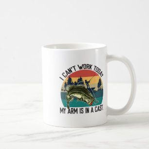 Caneca De Café Não Posso Trabalhar Hoje Fishy Fisherman Piadista 