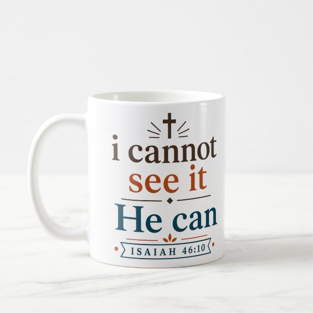 Caneca De Café Não Posso Ver — Ele Pode Citação de Esperança Cris (Esquerda)