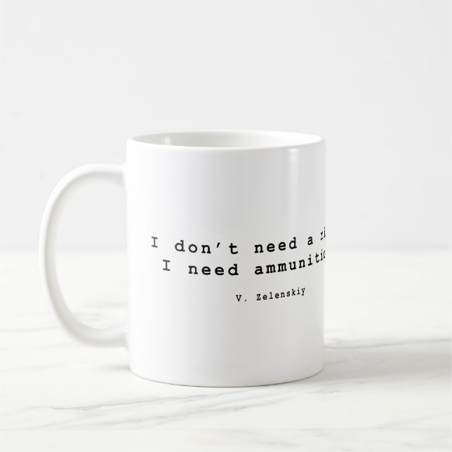 Caneca De Café Não preciso de carona. Preciso de munições. (Esquerda)