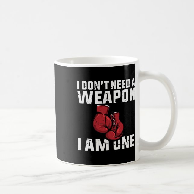 Caneca De Café Não preciso de uma arma boxando luvas (Direita)